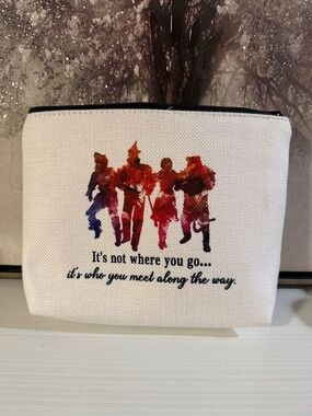 Wizard of Oz  cosmetic bag watercolor-style graphic of the main characters